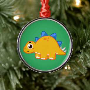 Cute Illustration Of A Stegosaurus. Metal Tree Decoration