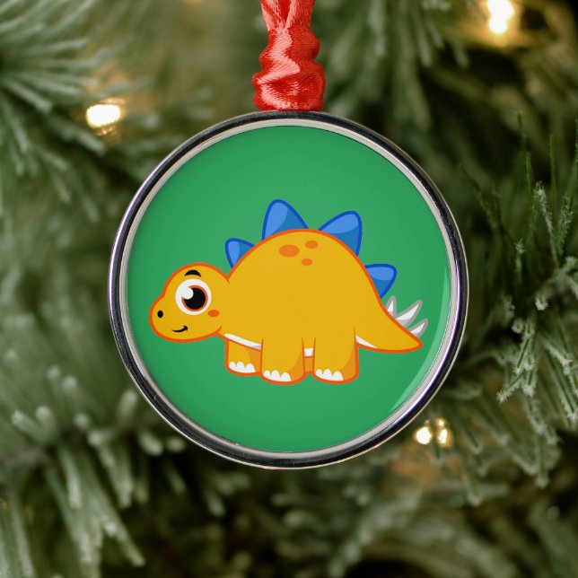 Cute Illustration Of A Stegosaurus. Metal Tree Decoration (Tree)