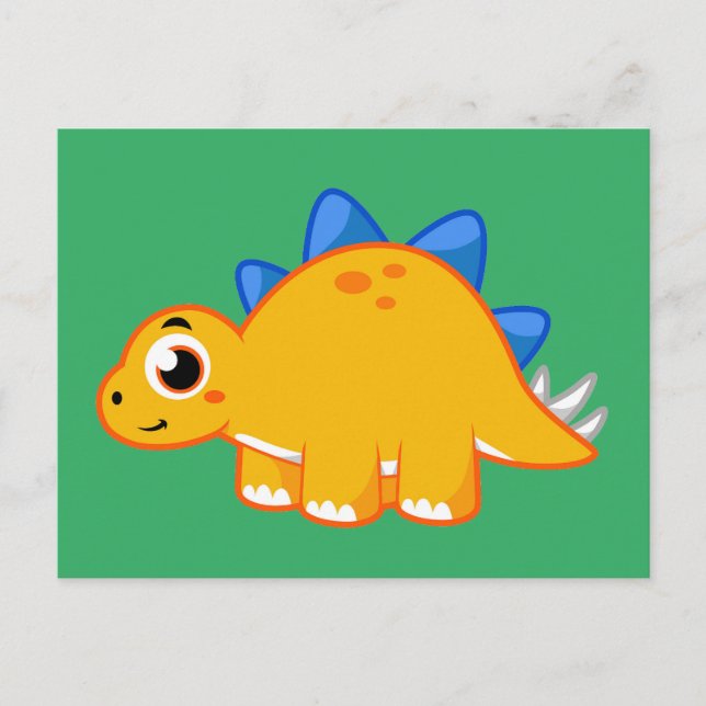 Cute Illustration Of A Stegosaurus. Postcard (Front)