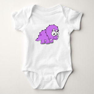 Cute Illustration Of A Triceratops. Baby Bodysuit