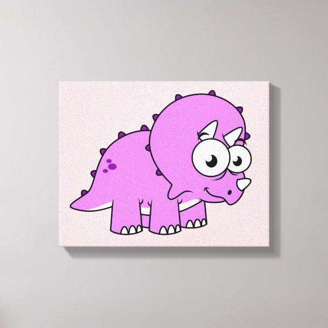Cute Illustration Of A Triceratops. Canvas Print (Front)