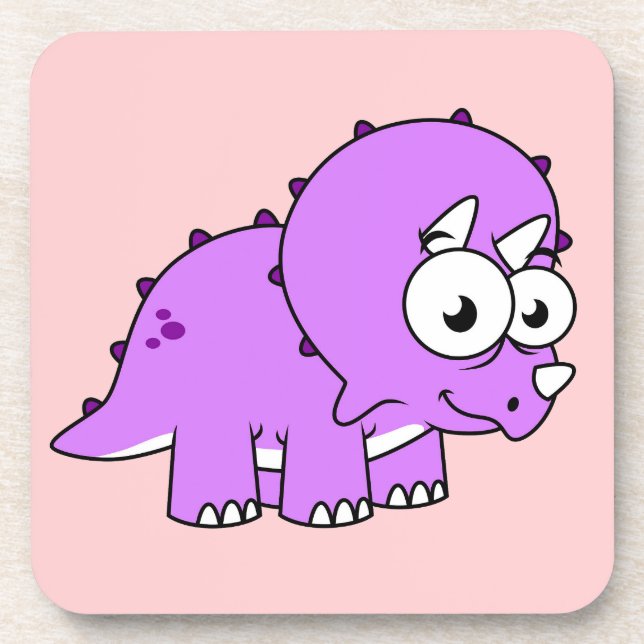 Cute Illustration Of A Triceratops. Coaster (Front)