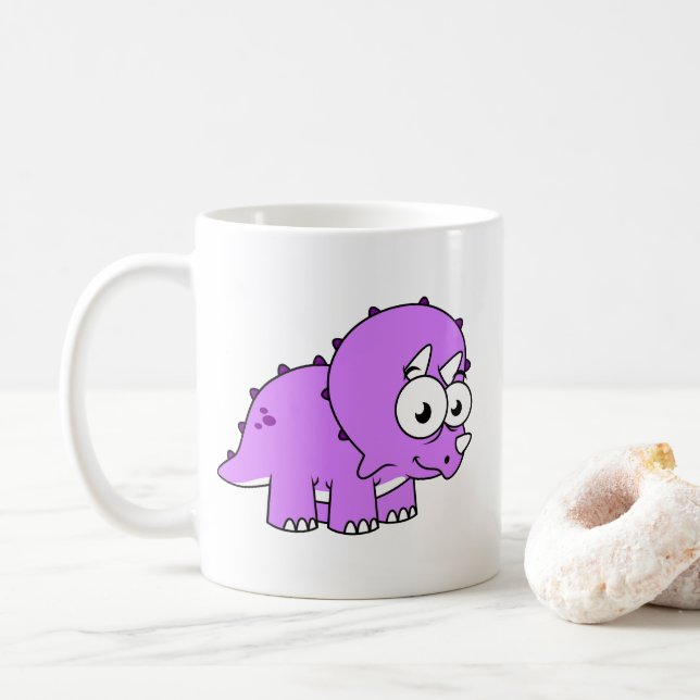 Cute Illustration Of A Triceratops. Coffee Mug (With Donut)
