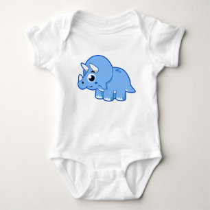 Cute Illustration Of A Triceratops Dinosaur. Baby Bodysuit