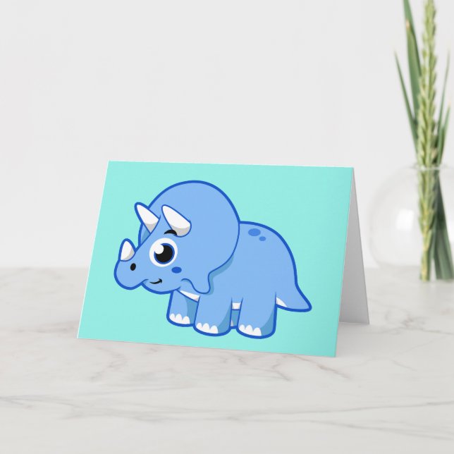 Cute Illustration Of A Triceratops Dinosaur. Card (Front)