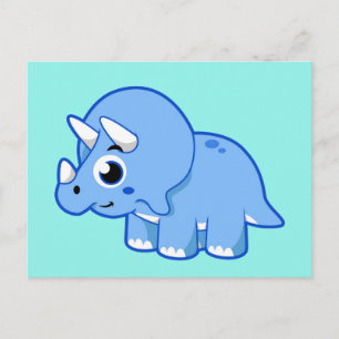 Cute Illustration Of A Triceratops Dinosaur. Postcard