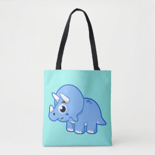 Cute Illustration Of A Triceratops Dinosaur. Tote Bag