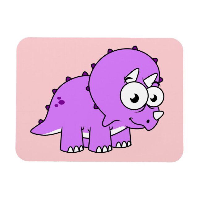 Cute Illustration Of A Triceratops. Magnet (Horizontal)