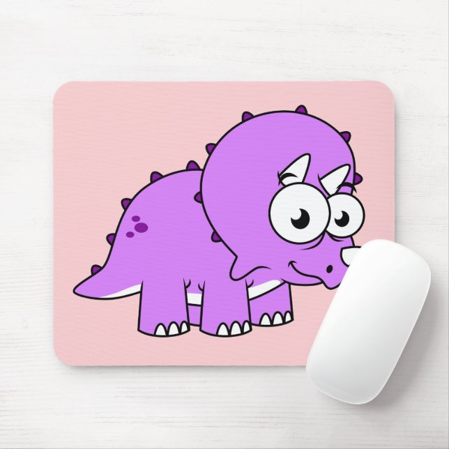 Cute Illustration Of A Triceratops. Mouse Mat (With Mouse)