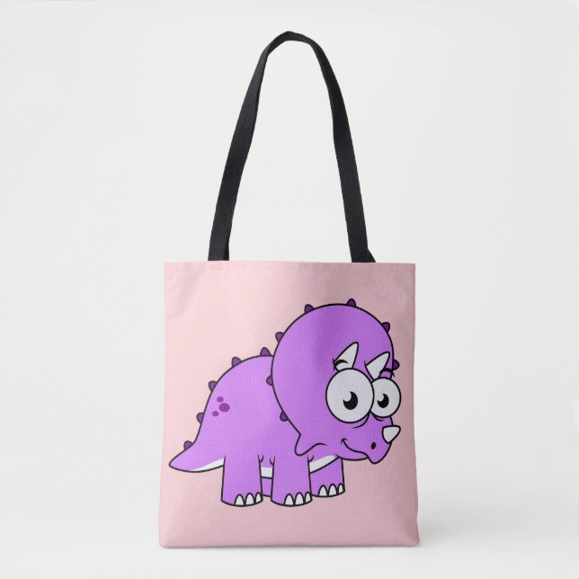 Cute Illustration Of A Triceratops. Tote Bag (Front)