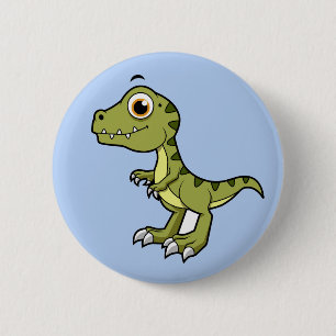 Cute Illustration Of A Tyrannosaurus Rex. 6 Cm Round Badge