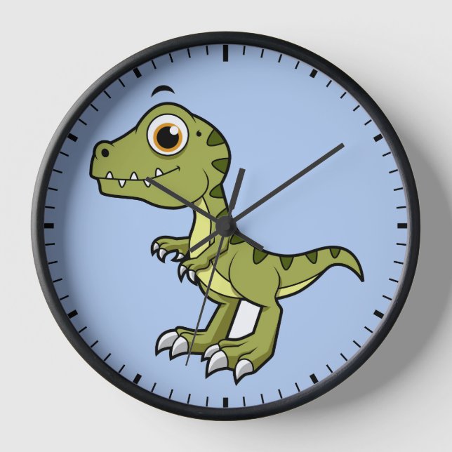 Cute Illustration Of A Tyrannosaurus Rex. Clock (Front)