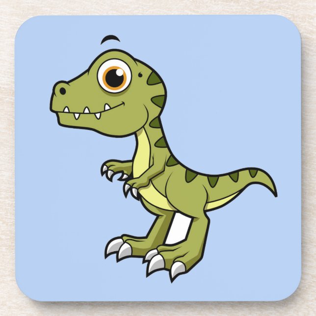 Cute Illustration Of A Tyrannosaurus Rex. Coaster (Front)