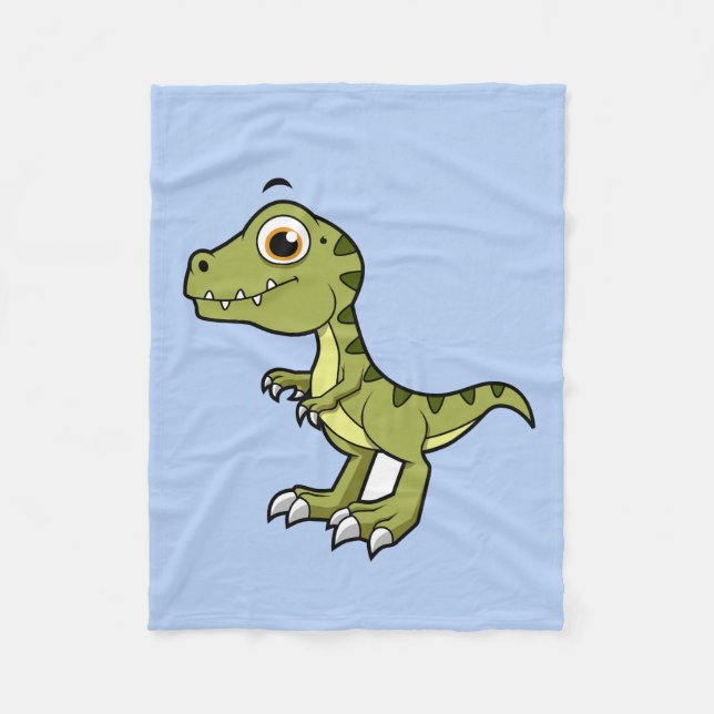 Cute Illustration Of A Tyrannosaurus Rex. Fleece Blanket (Front)