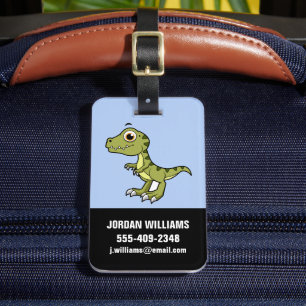 Cute Illustration Of A Tyrannosaurus Rex. Luggage Tag