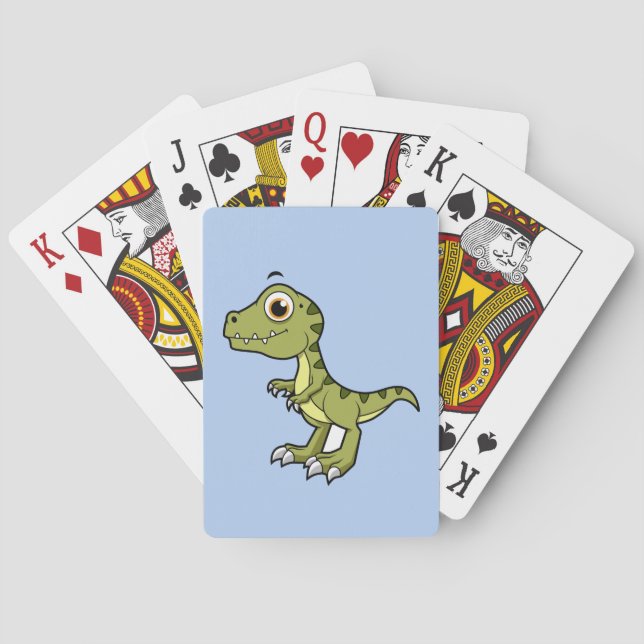 Cute Illustration Of A Tyrannosaurus Rex. Playing Cards (Back)