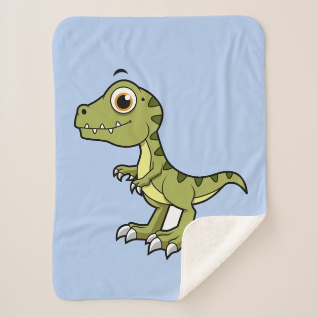 Cute Illustration Of A Tyrannosaurus Rex. Sherpa Blanket (Front)