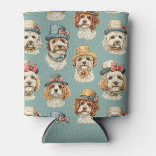 Cute illustration of Dogs in Hats Can Cooler