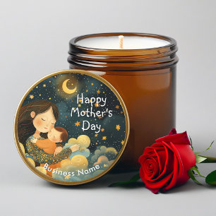 Cute Illustration of Mother & Child Mother's Day Classic Round Sticker