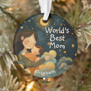 Cute Illustration of Mother & Child   Mother's Day Ornament