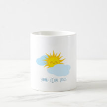 Cute Illustration of Sun Smile With Text mug