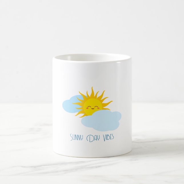 Cute Illustration of Sun Smile With Text mug (Center)