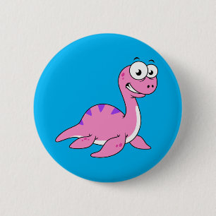 Cute Illustration Of The Loch Ness Monster. 6 Cm Round Badge