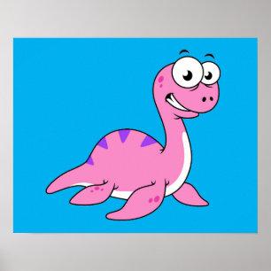 Cute Illustration Of The Loch Ness Monster. Poster