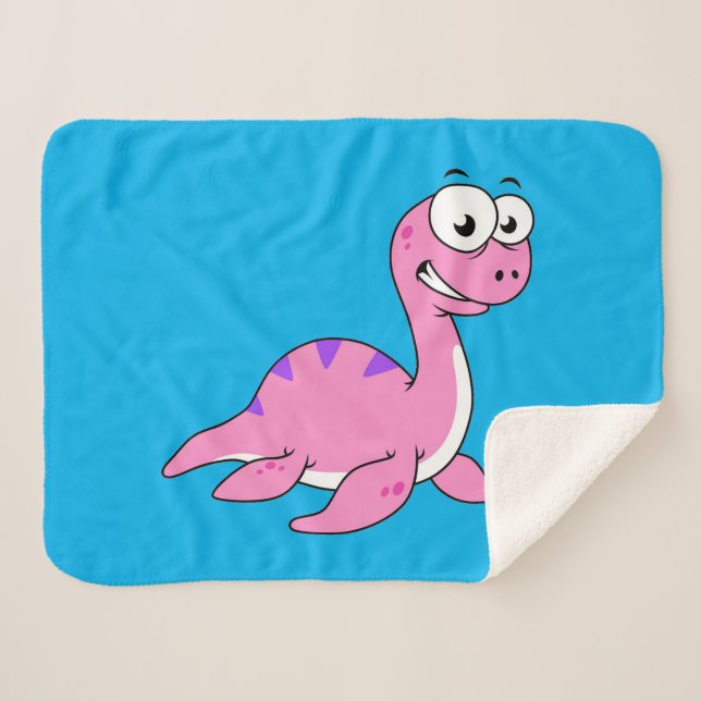 Cute Illustration Of The Loch Ness Monster. Sherpa Blanket (Front (Horizontal))