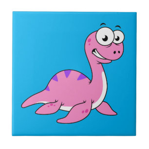 Cute Illustration Of The Loch Ness Monster. Tile
