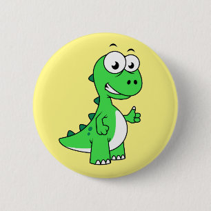 Cute Illustration Of Tyrannosaurus Rex. 2 6 Cm Round Badge