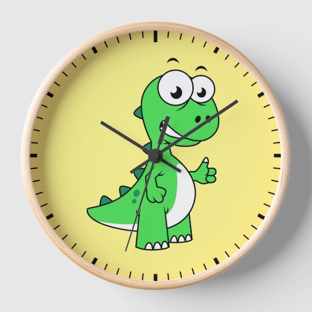 Cute Illustration Of Tyrannosaurus Rex. 2 Clock (Front)