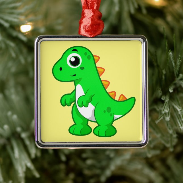 Cute Illustration Of Tyrannosaurus Rex. Metal Tree Decoration (Tree)