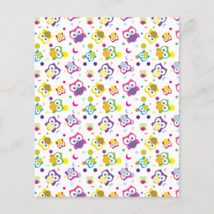 Cute Illustration Owl Pattern Scrapbooking Paper