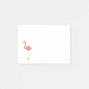  Cute illustration  red flamingo linocut  Post-it Notes