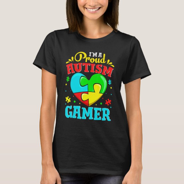 Cute I'm A Proud Autism Gamer Gaming  Kids Youth H T-Shirt (Front)