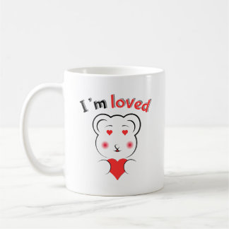 Cute I'm Loved Bear Mug – Minimalist Bear Face wit