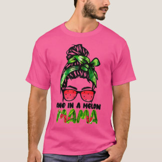 Cute In A Melon Mama Messy Bun Watermelon Summer ( T-Shirt