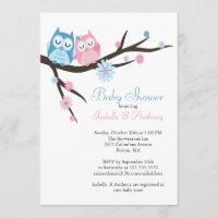 Cute in love Owl Couple Baby Shower
