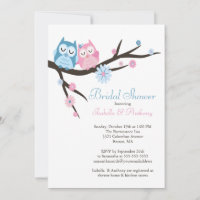 Cute in love Owl Couple Bridal Shower