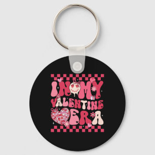Cute In My Valentine Era Girls Kids Retro Disco He Key Ring
