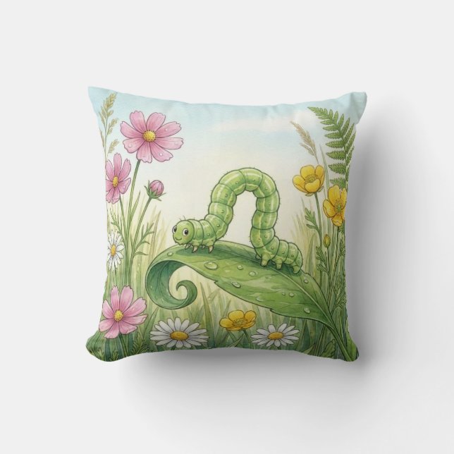 Cute Inchworm Tiny Insects  Cushion (Front)