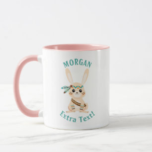 Cute Indian Bunny, Personalise Name & Message Mug