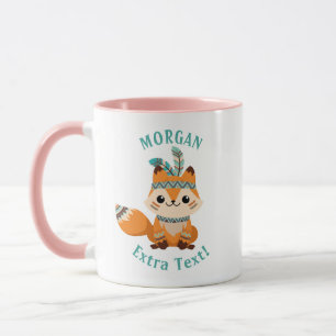 Cute Indian Fox, Personalise Name & Message Mug