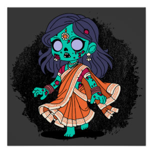 Cute Indian Zombie Poster
