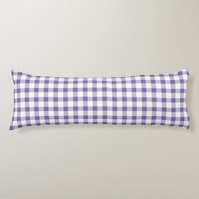 Cute Indigo Gingham Pattern Body Cushion (Front)