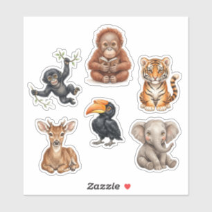 Cute Indonesia Wild Animal Sticker Pack Exotic Jun