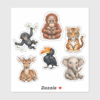 Cute Indonesia Wild Animal Sticker Pack Exotic Jun