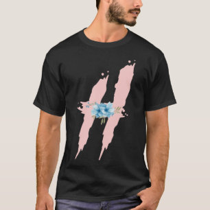 Cute Initial Monogram Floral Alphabet Letters H T-Shirt