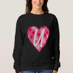 Cute Initial Monogram Letter U Heart Pattern For W Sweatshirt